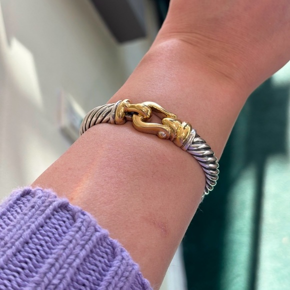 David Yurman Large 18K + Sterling Lock Cuff - Picture 6 of 14